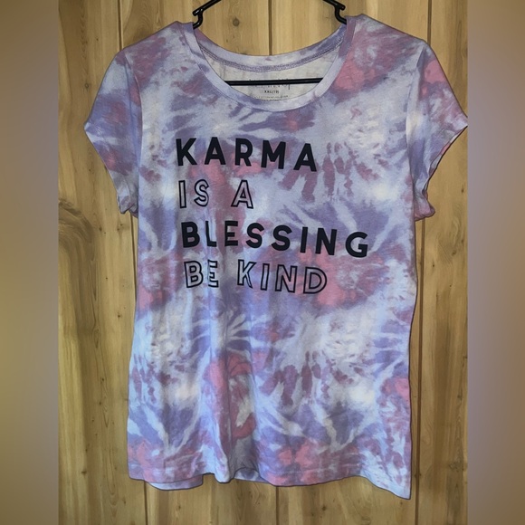 Purple and Pink Tie-Dye Crew Neck T-Shirt - Picture 2 of 3